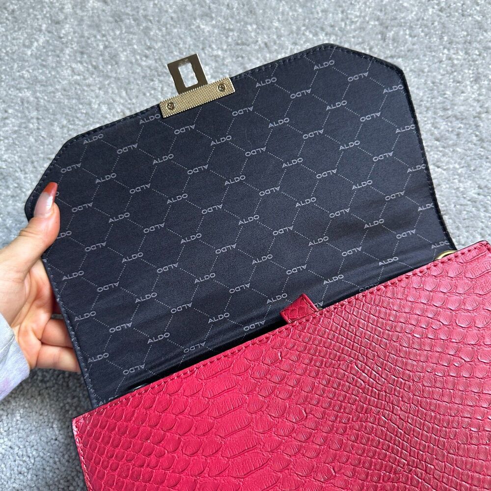 ALDO Red Pink Bird Clutch Crossbody Bag - Picture 4 of 10